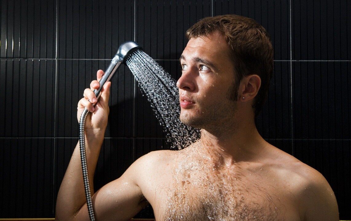 showering with copious flow when excited